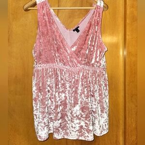 Torrid Rose Pink Velvet Top Size 2